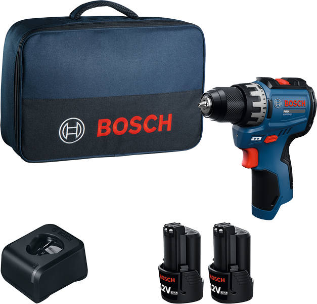 Bosch Blauw GSR 12V-31 Accu schroefboormachine 12V | 2x GBA 12V 2,0Ah + GAL 12V-20 | In tas - 06019S6002