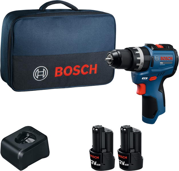 Bosch Blauw GSB 12V-31 Accu klopboorschroefmachine 12V | 2x GBA 12V 2,0Ah + GAL 12V-20 | In tas - 06019S6102