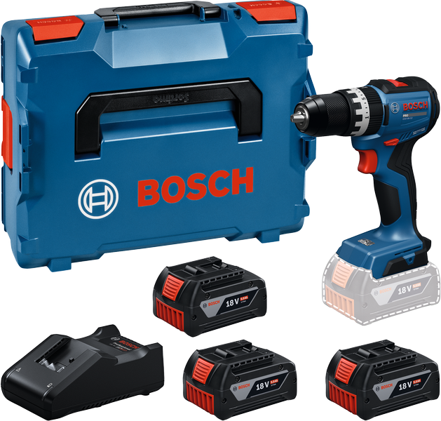 Bosch Blauw GSB18V-52 Accu-schroefboormachine (3x GBA18V5,0Ah, lader GAL18V-40) - 06019S0128