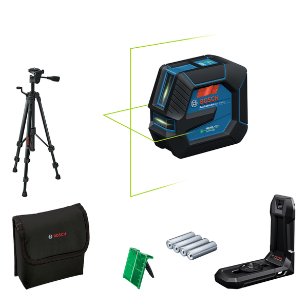 Bosch Blauw GLL 20-22 G Lijnlaser | 4x batterij 1 5V LR6 (AA) | Statief BT 150 | In Doos 0601065601