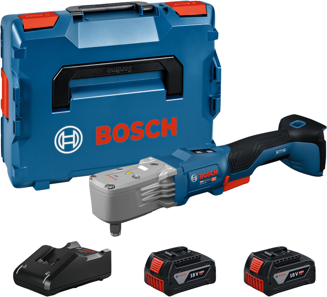Bosch Blauw GRS 18V-330 Haakse accu slagmoeraanzetter 18V | 2x 4,0Ah accu | In L-Boxx - 06019R9002