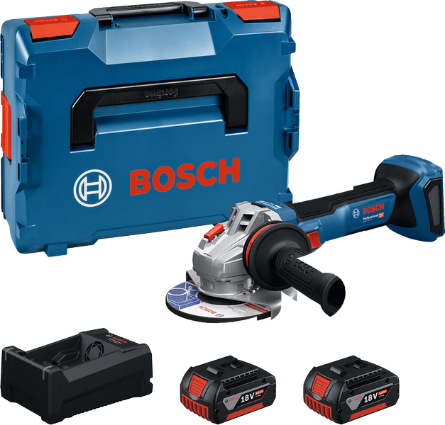 Bosch Blauw GWS 18V-11 Accu haakse slijper 18V | 125 mm | 2x 5,0Ah accu | In L-Boxx - 06019N4104