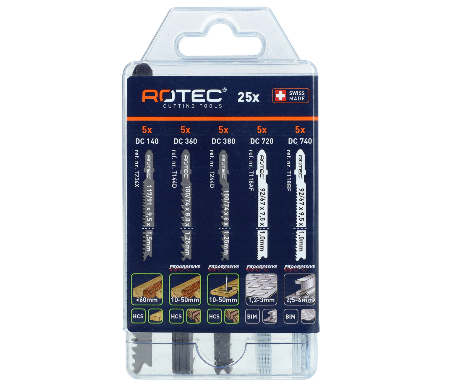 Rotec Decoupeerzagenset 55115 | Hout + metaal | 5x5 stuks - 520.9005