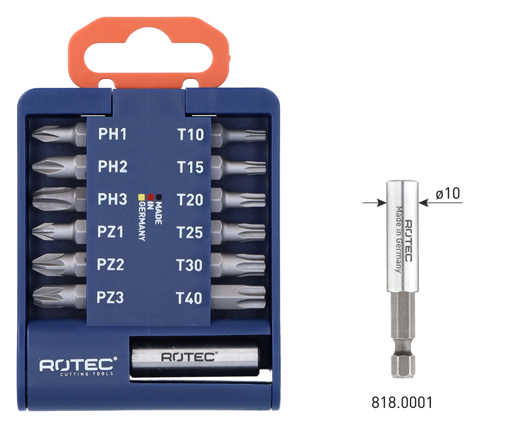 Rotec Bit-set | BASIC | Incl. bithouder | Bits PH, PZ en TX | 13-delig - 825.0105