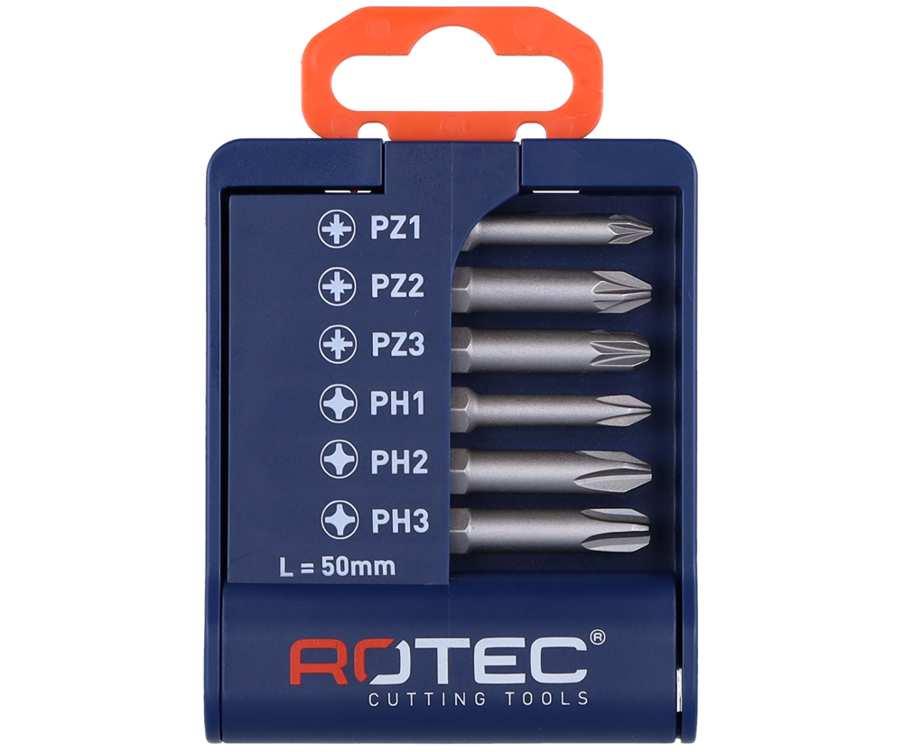 Rotec Bitset | 6-delig | E6.3 x 50mm | PH-PZ - 825.0120