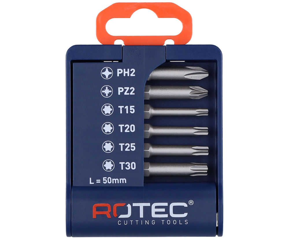 Rotec Bitset | 6-delig | E6.3 x 50mm | PH-PZ-T - 825.0125