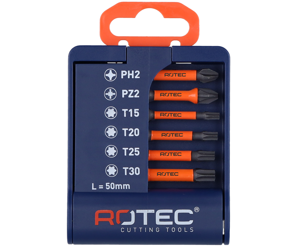 Rotec Bitset | IMPACT | 6-delig | E6.3 x 50mm | PH-PZ-T - 825.0135