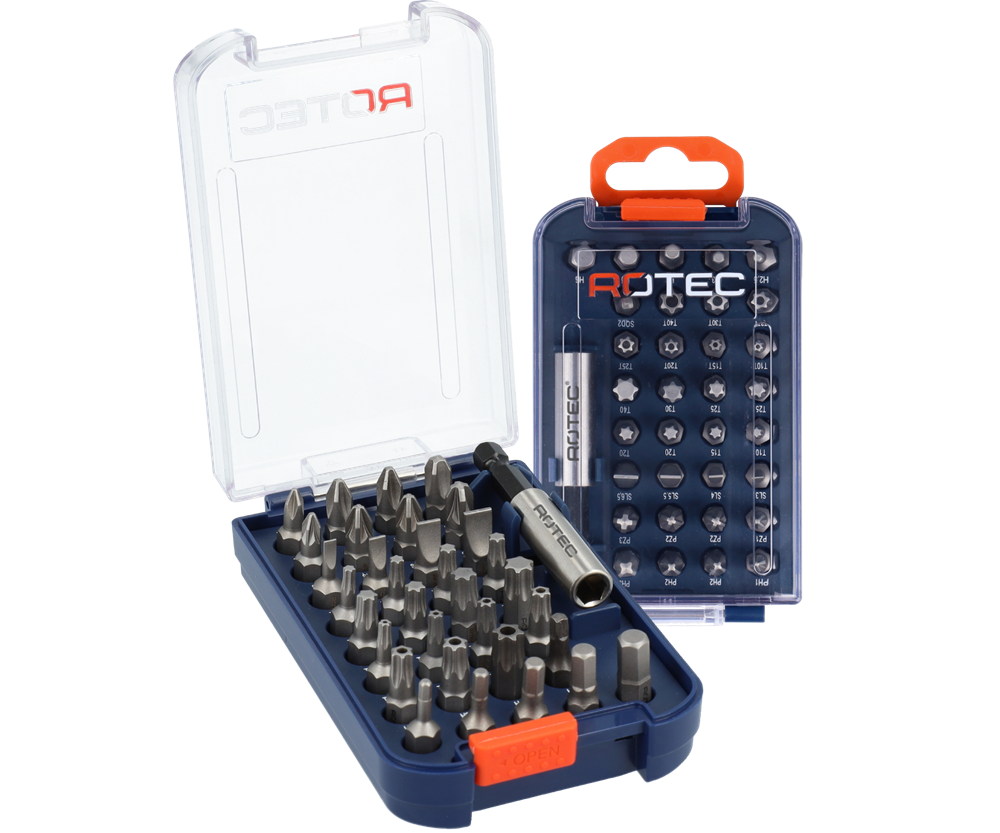 Rotec Bitset | 34-delig | BASIC | PH-PZ-T-SL-H-TT-SQD + Bithouder - 825.0305