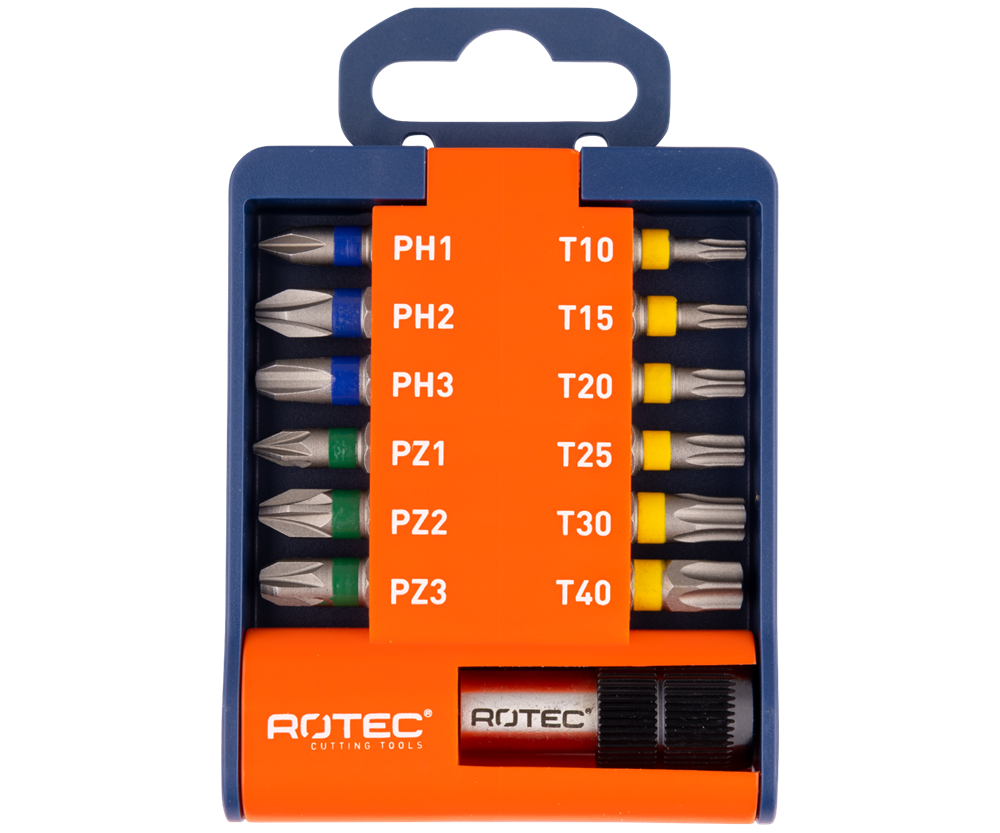 Rotec Bit- & bithouder-set | OPTI-LINE | Bits PH-PZ-TX | 13-delig - 827.9050