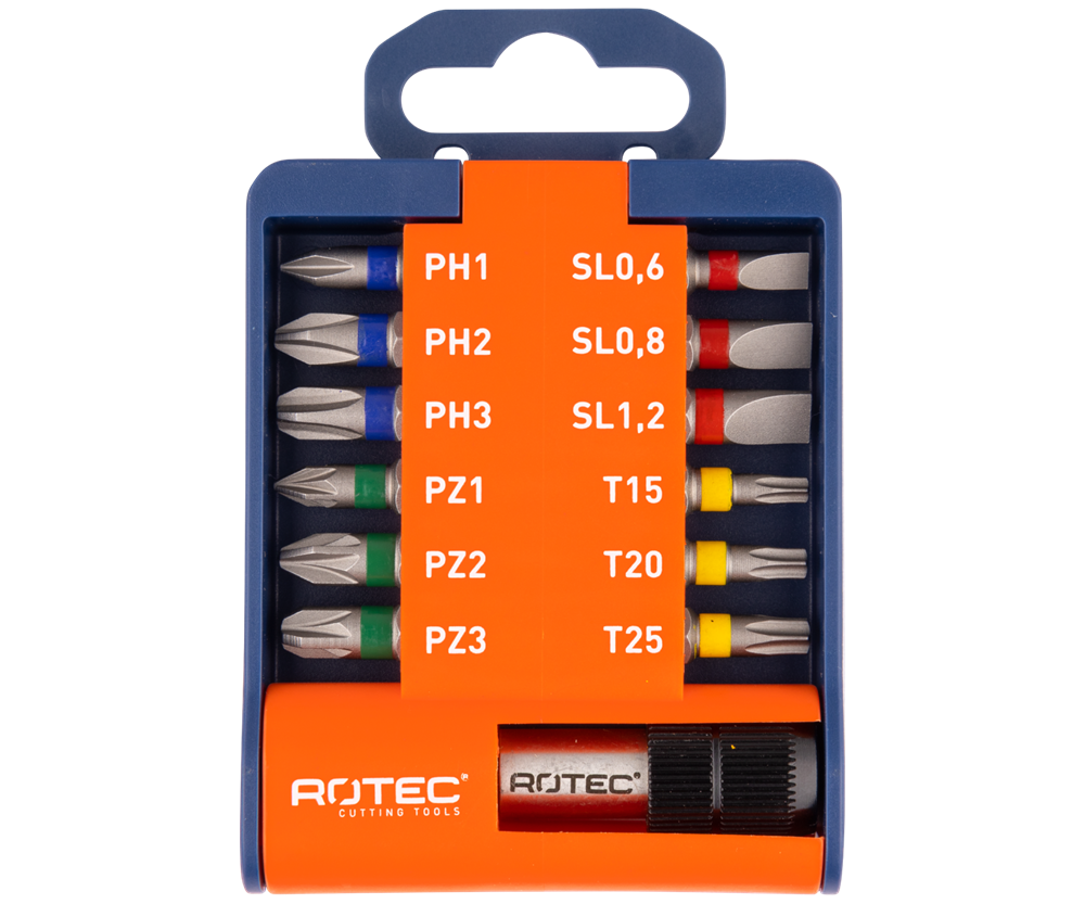 Rotec Bit- & bithouder-set | OPTI-LINE | Bits PH-PZ-SL-TX | 13-delig - 827.9051