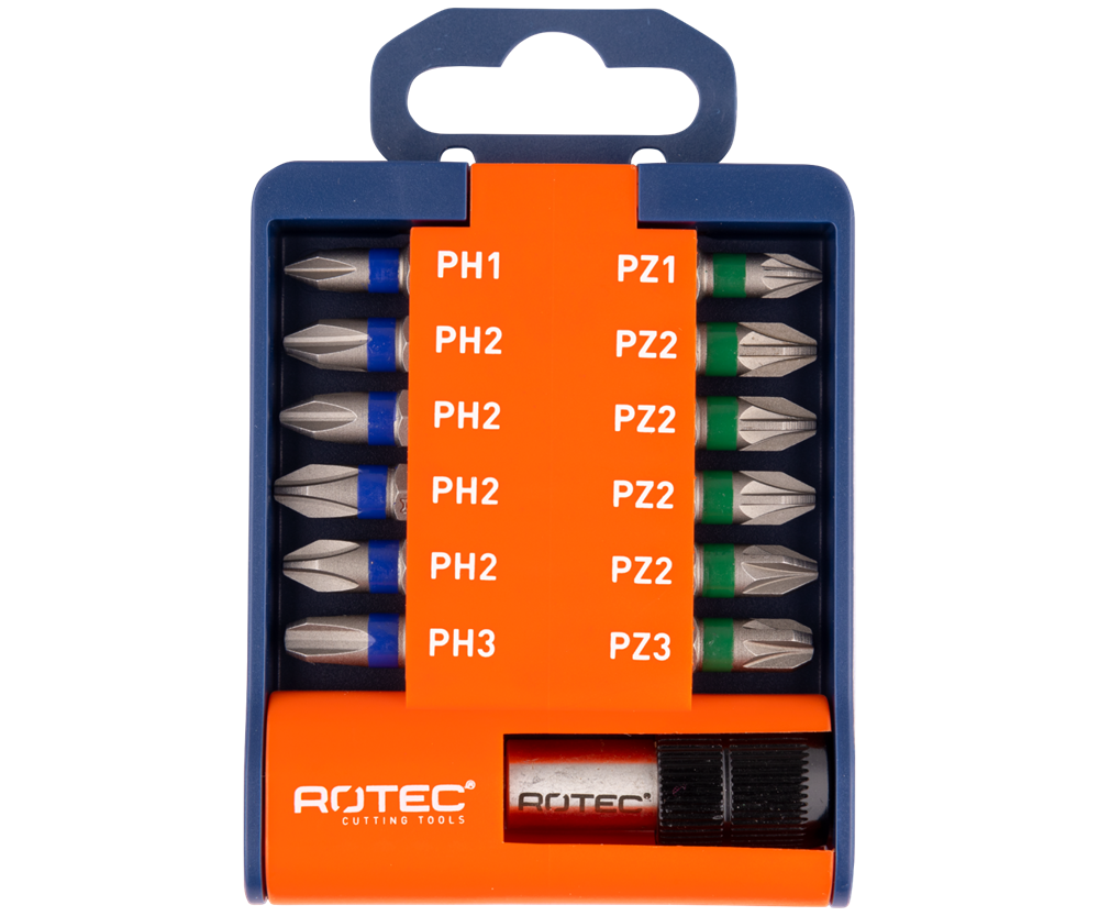 Rotec Bit- & bithouder-set | OPTI-LINE | Bits PH-PZ | 13-delig - 827.9053