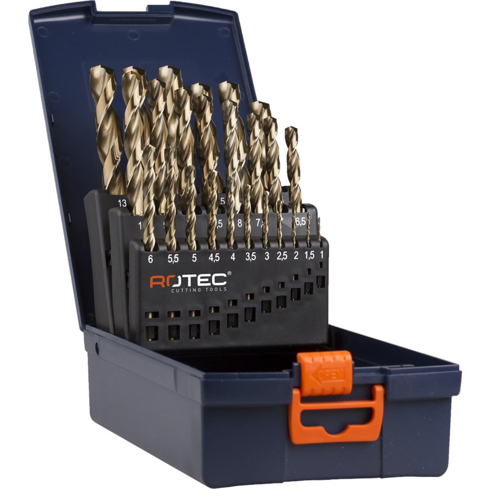 Rotec 25-dlg. Spiraalborenset type '111' in ABS-cassette 1,0-13,0x0,5mm - 900.0029K - 900.0029K