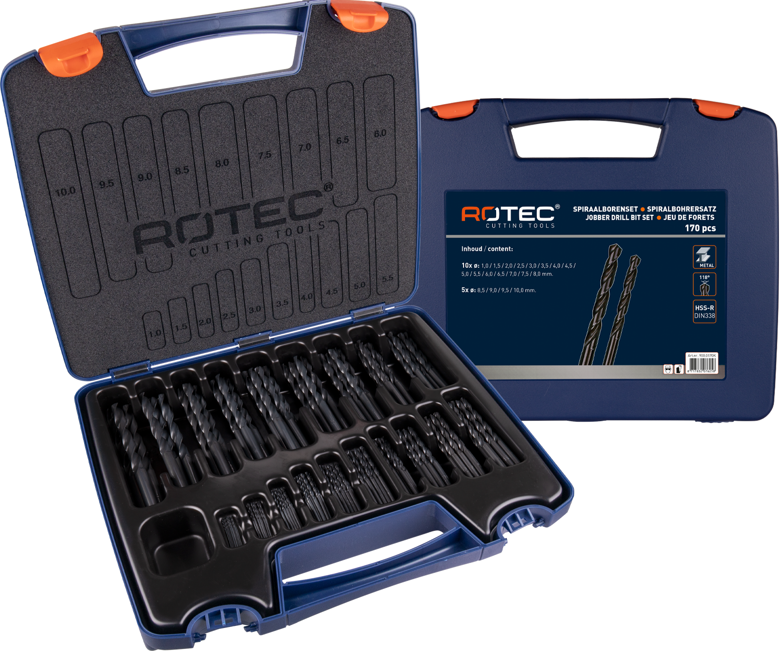 Rotec 170 dlg. Kunststof Cass Spiraalb. Gewalst 1,0-10,0x0,5 mm - 900.0170K - 900.0170K