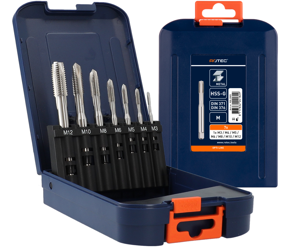 Rotec Machinetappenset HSS-G | Doorlopend | 7-dlg. | M3-M12 ABS - 900.2005
