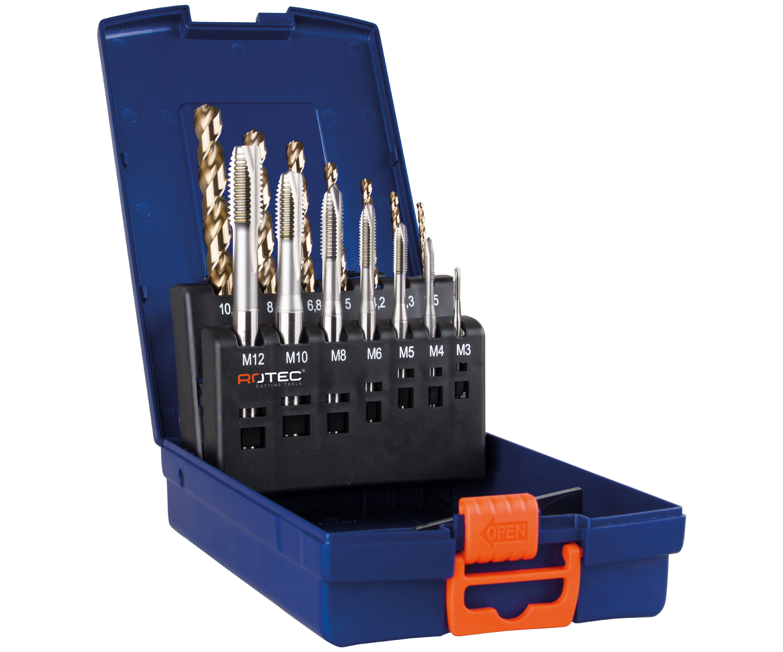 Rotec Machinetappen- en borenset '800/110' | Doorlopend | 7+7 dlg | M3-M12 - 900.2009