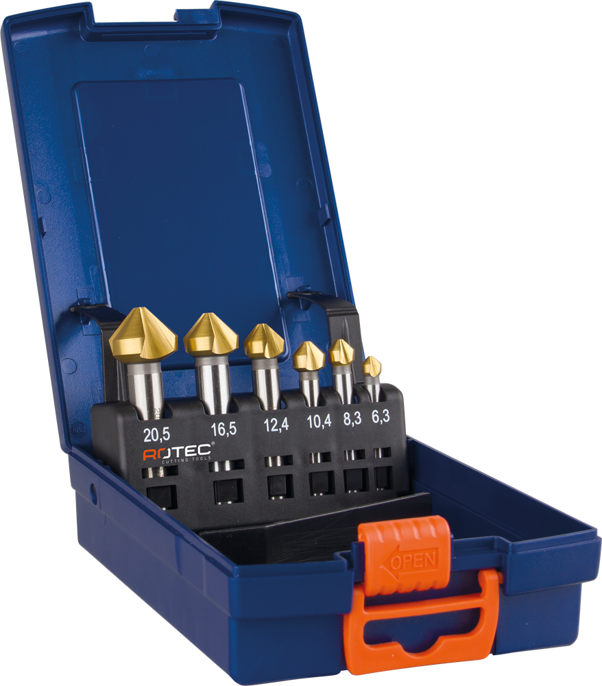 Rotec Verzinkfr.set | 404 | HSS-G TiN | 6-dlg | M3-M10 | ø6,3-20,5 - 900.3013