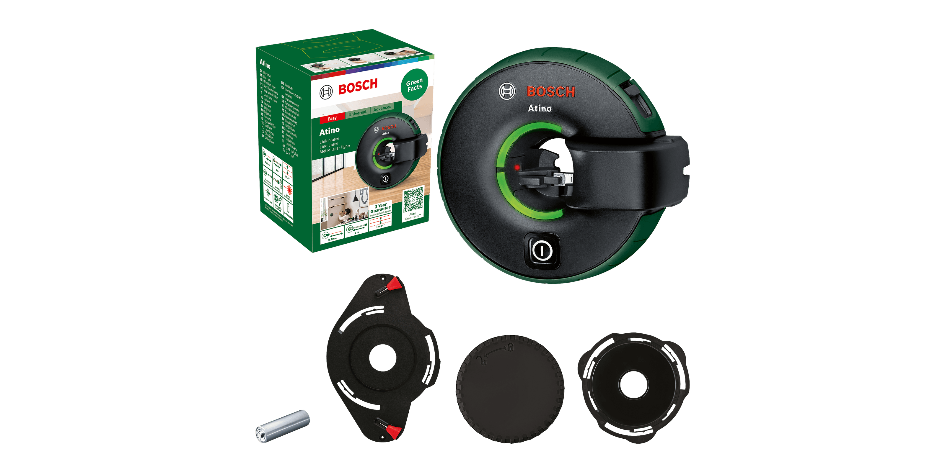 Bosch Groen Atino Lijnlaser | Inclusief Batterijen - 0603663AZ0