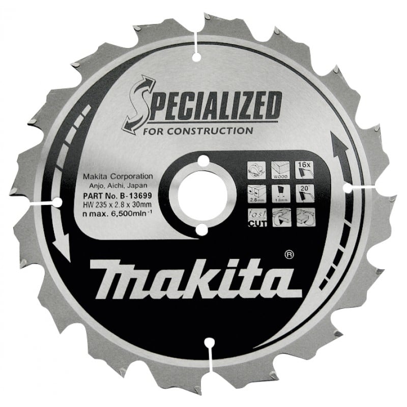 Makita Accessoires Cirkelzaagblad bouw 190x30x3 12T 20G - B-13683