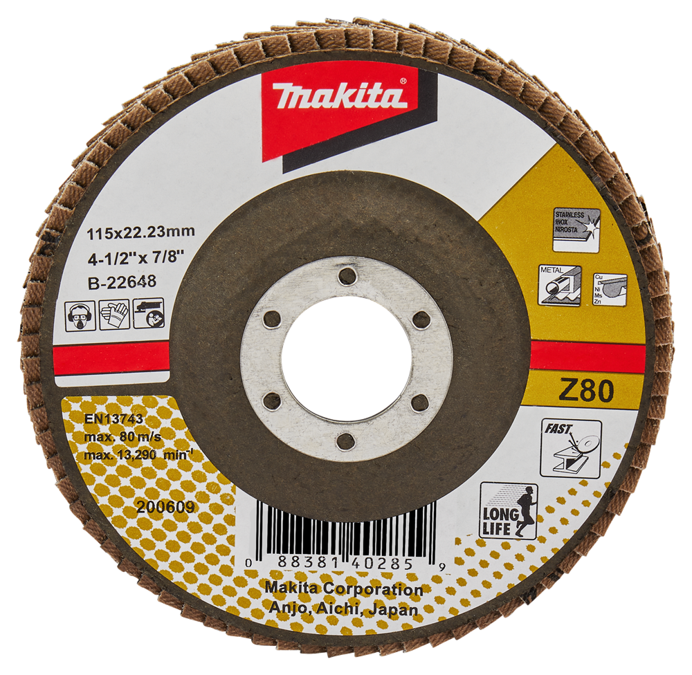 Makita Accessoires Lamellenschuurschijf 115mm Z80 - B-22648 B-22648