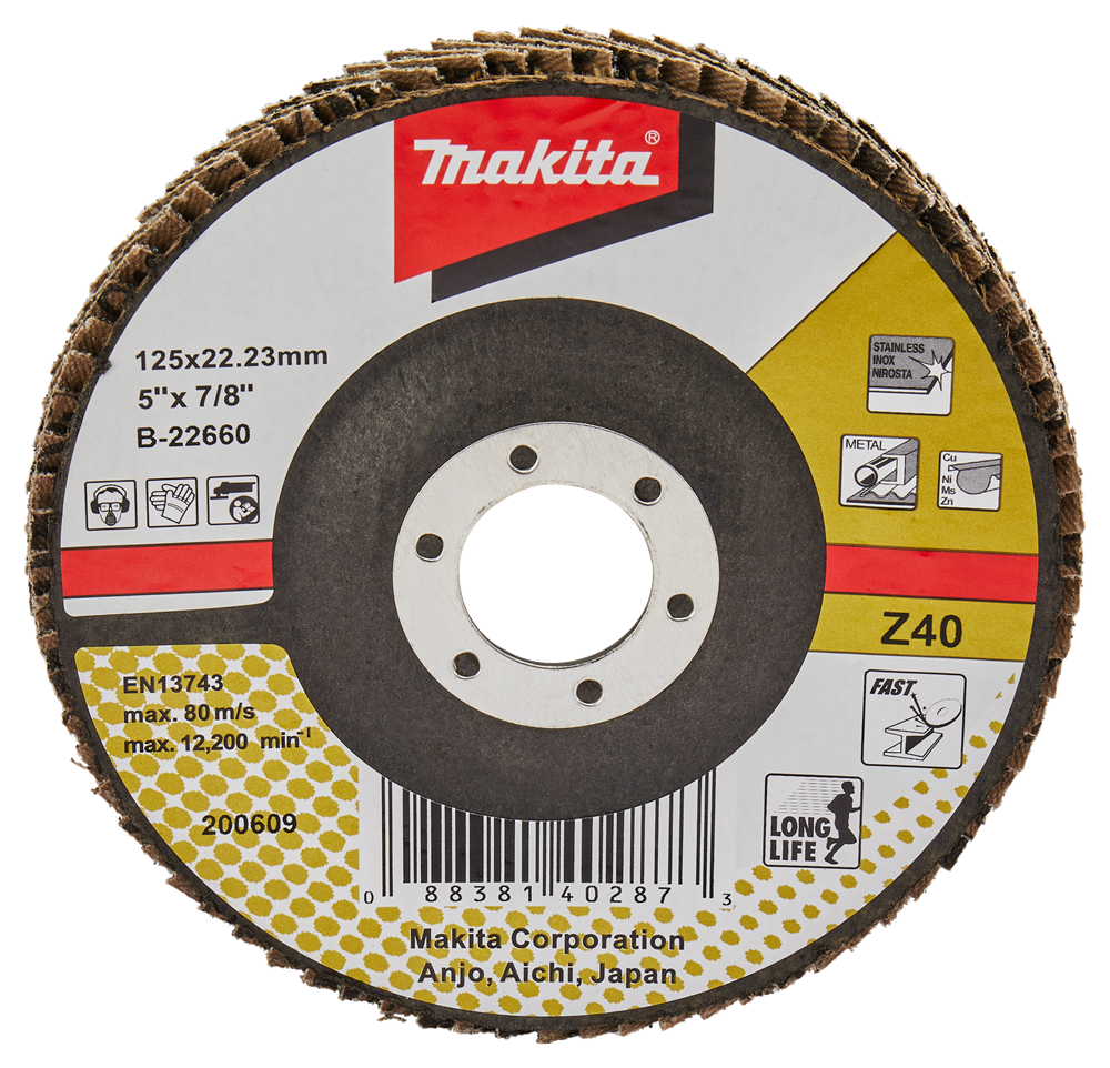 Makita Accessoires Lamellenschuurschijf 125mm Z40 - B-22660 B-22660