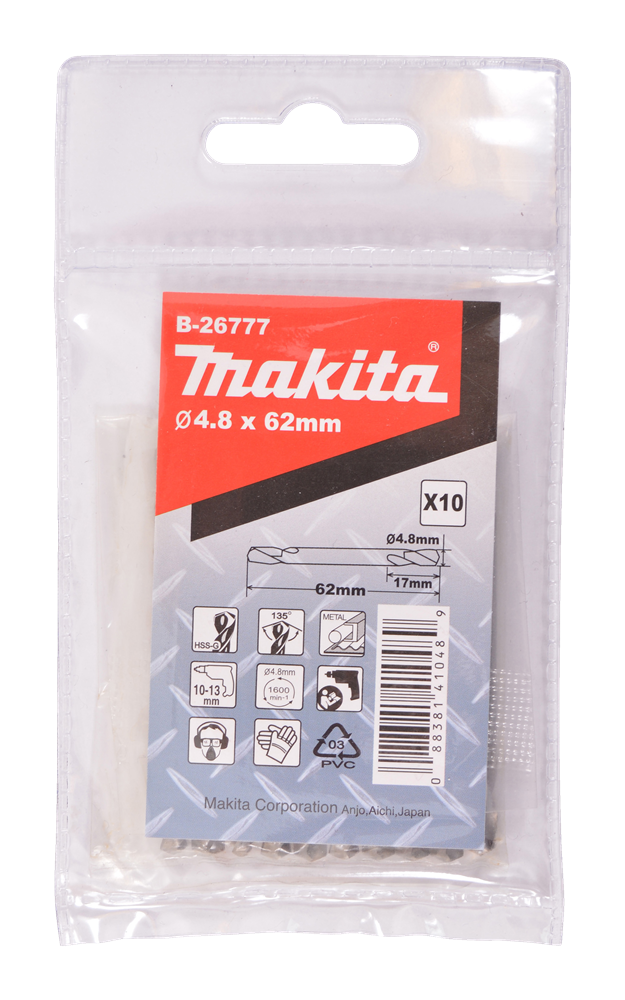 Makita Accessoires Metaalboor dubbelzijdig 4,8x62mm - B-26777 B-26777