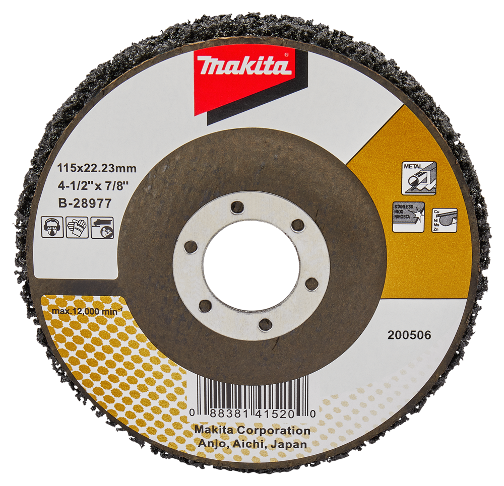 Makita Accessoires Reinigingsschijf 115mm zwart - B-28977 B-28977
