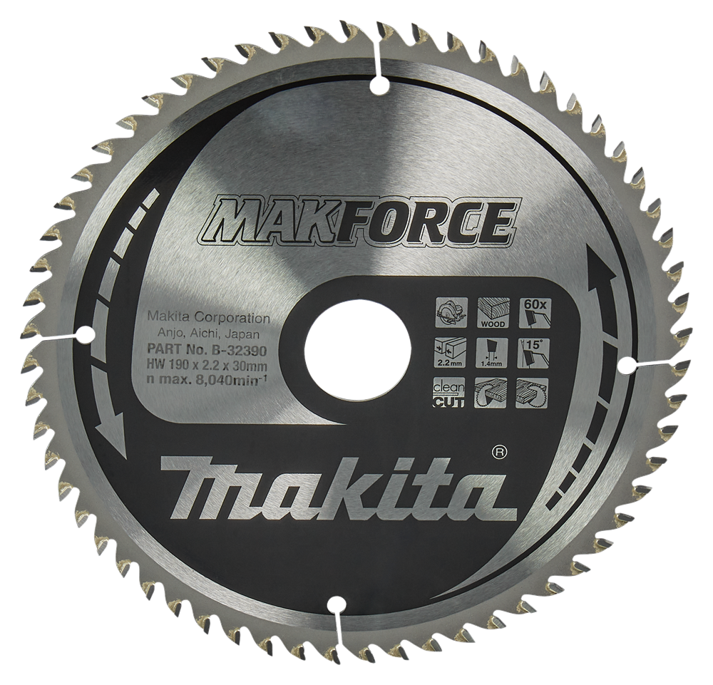 Makita Cirkelzaagblad voor Hout | Makforce | Ø 190mm Asgat 30mm 60T - B-32390
