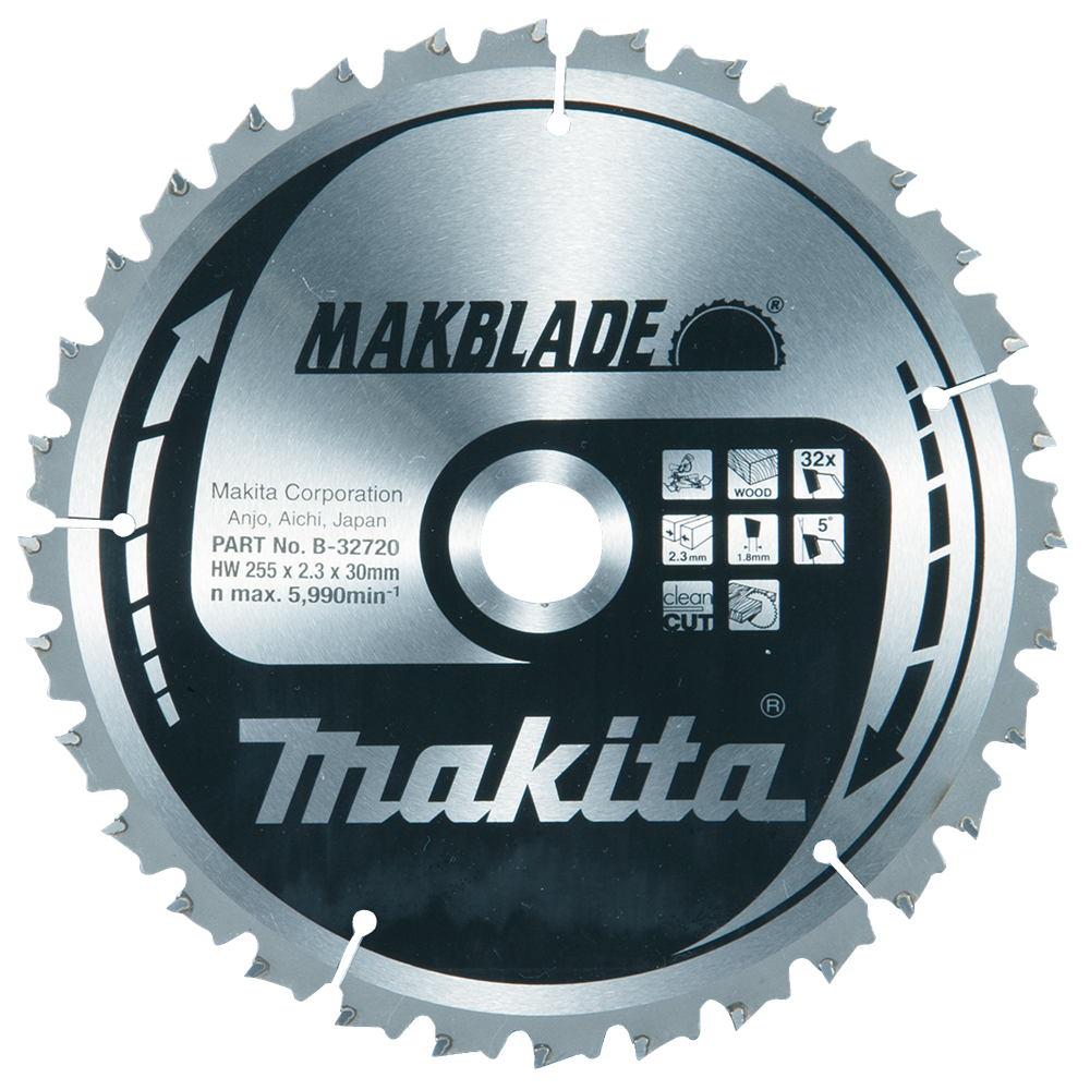 Makita Accessoires Afkortzaagblad Hout | Makblade 255x30x2,3 32T 5g - B-32720 B-32720