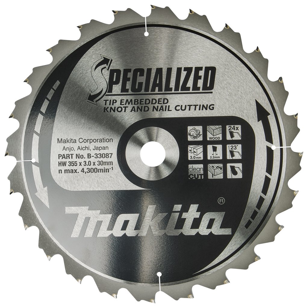 Makita Accessoires Cirkelzaagblad TipE 355x30x3 0 24T 23g B-33087