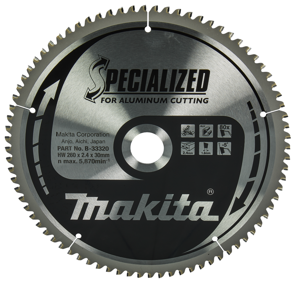 Makita Accessoires Afkortzaagblad Aluminium | Specialized 260x30x2,4 80T -5g - B-33320 - B-33320