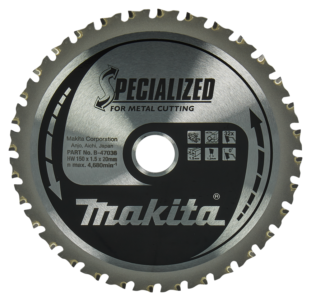 Makita Accessoires Cirkelzaagblad Staal | Specialized 150x20x1,5 32T 0g - B-47036 B-47036