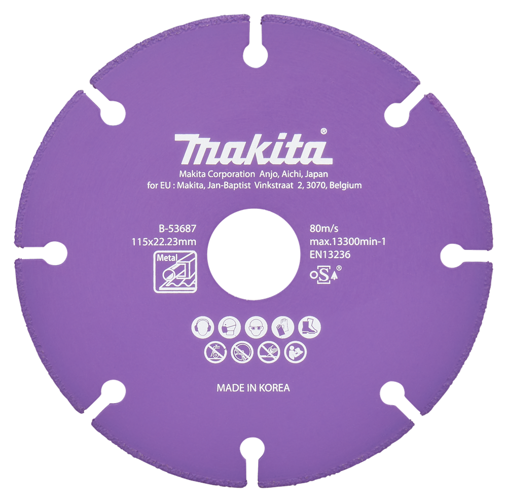 Makita Accessoires Doorslijpschijf staal 115x22,23x1,3mm - B-53687 B-53687