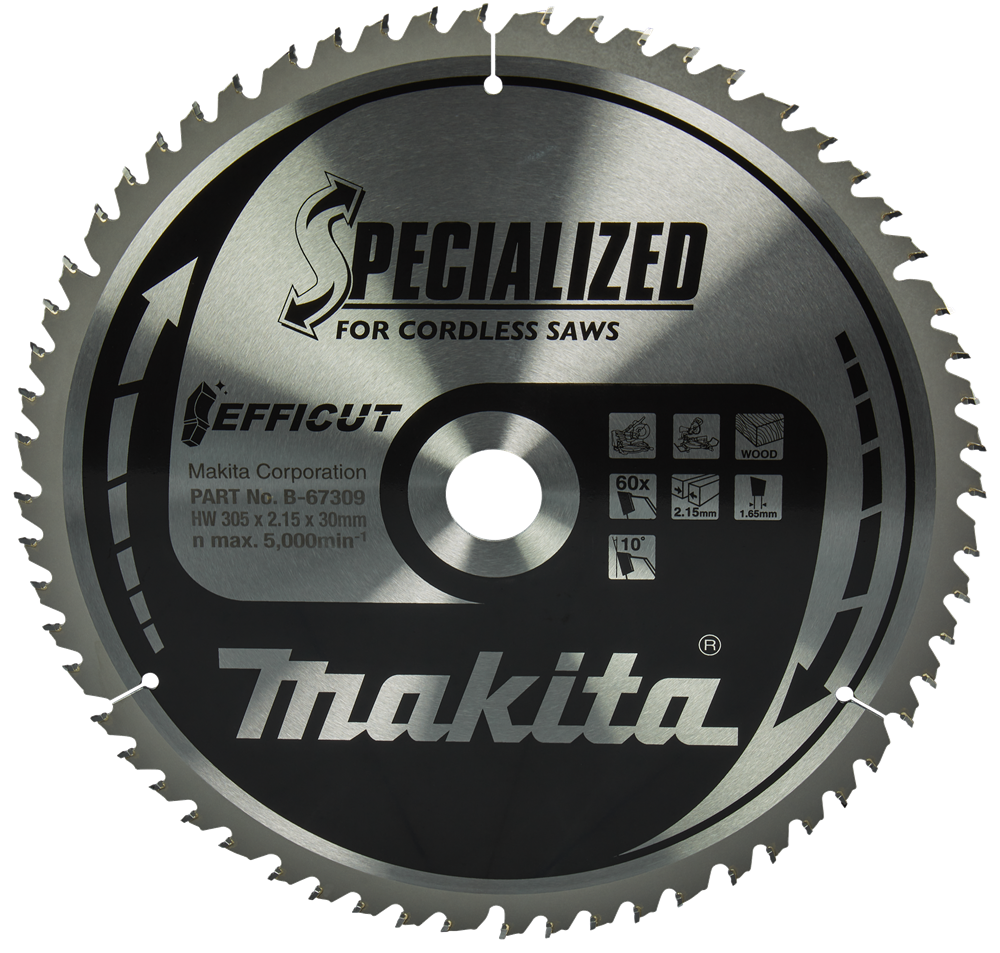 Makita Accessoires Afkortzaagblad Hout | Efficut 305x30x2,15 60T 10g - B-67309 B-67309