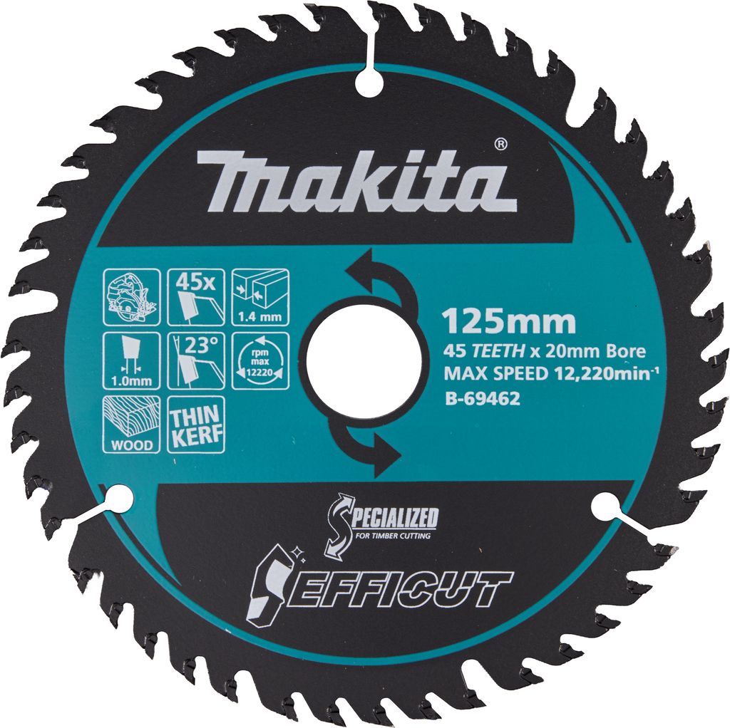 Makita Cirkelzaagblad Hout Efficut | 125 x 20 mm | 45T - B-69462