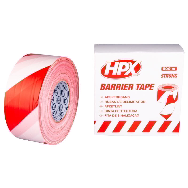 HPX Afzetlint | Wit/Rood | 70mm x 500m - B70100 - B70100
