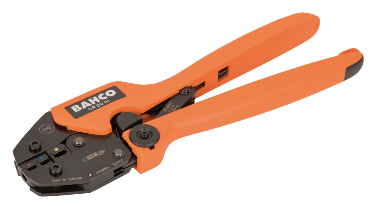 Bahco Krimptang | ratelmechanisme | voor geïsoleerde bevestigingen | ovaal | symmetrisch | 0.5 6.0 mm² | 20-10 AWG CR OV 01