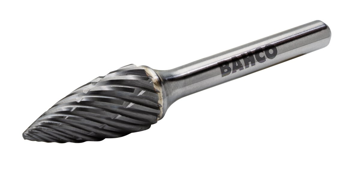 Bahco Stiftfrees | hardmetaal | met boogvormige kop en spitse neus | voor hooggelegeerd staal | 12 mm x 25 mm x 6 mm - G1225S06