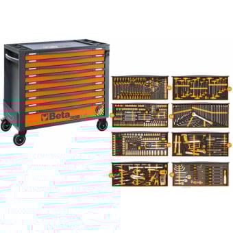 Beta RSC24AXL9 Gereedschapswagen | + Set 560-Delig | 9 laden | Oranje - ZNLEVOXLO