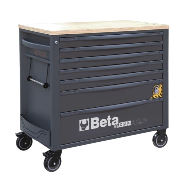 Beta RSC24AXLP/7-R Gereedschapswagen met 7 laden | met anti-omvalsysteem | breed model | Grijs - 024004577