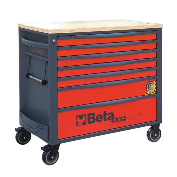 Beta RSC24AXLP/7-R Gereedschapswagen met 7 laden | met anti-omvalsysteem | breed model | Rood - 024004573