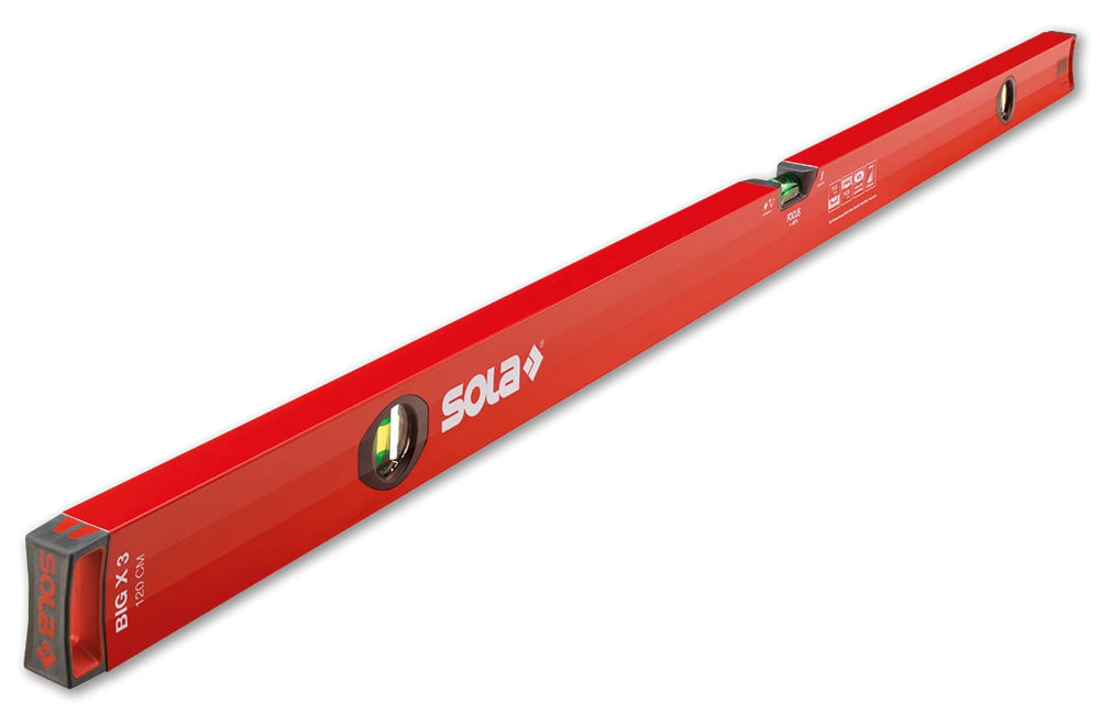 Sola Alu-Waterpas X-profiel BIGX3/200, 200cm 3 libellen 0,50mm/m rood - 01373701