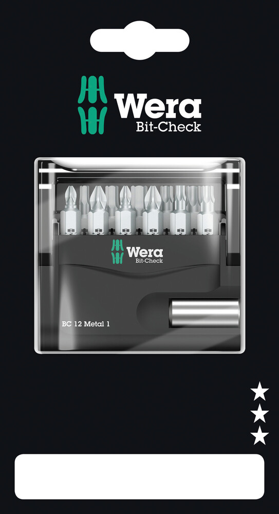 Wera 05136393001 12-delige Bit-Check Metal 1 Bitset - 05136393001 afbeelding 1