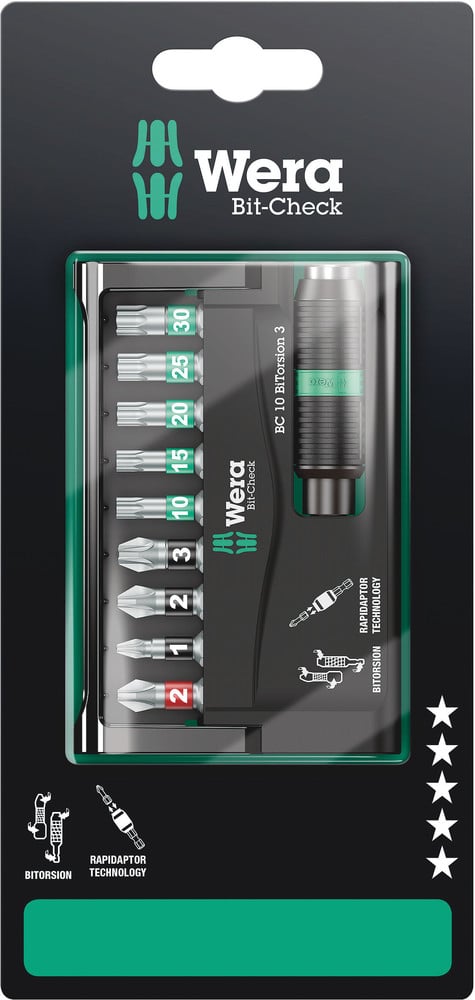 Wera Bit-Check 10 BiTorsion 3 SB, 10 -delig - 1 stuk(s) - 05073418001