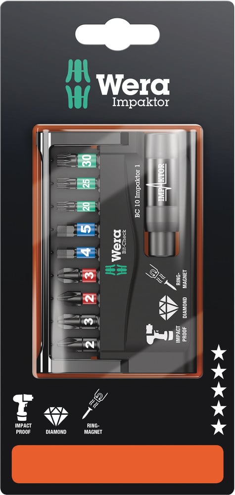 Wera Bit-Check 10 Impaktor 1 SB, 10 -delig - 1 stuk(s) - 05073980001