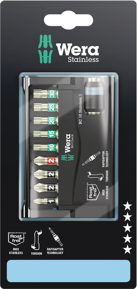 Wera Bit-Check 10 Stainless 1 SB, 10 -delig - 1 stuk(s) - 05073630001