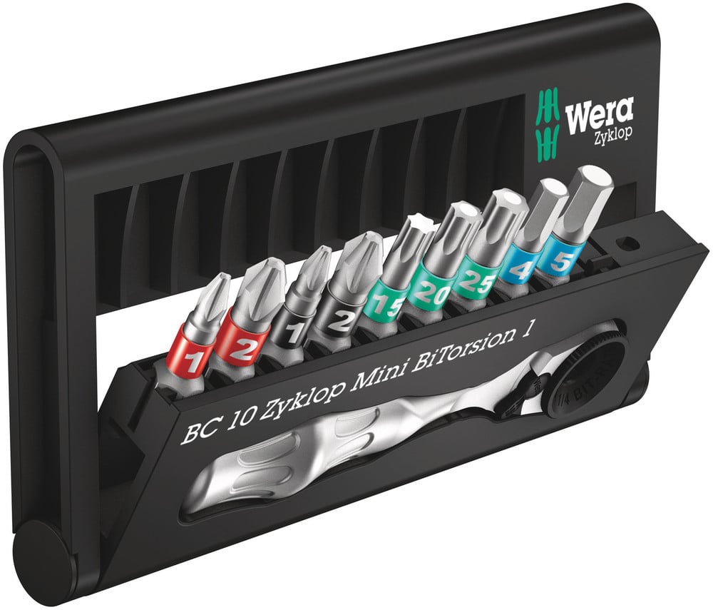 Wera Bitassortiment, Bit-Check 10 Zyklop Mini BiTorsion 1, 10-delig - 1 stuk(s) - 05057418001