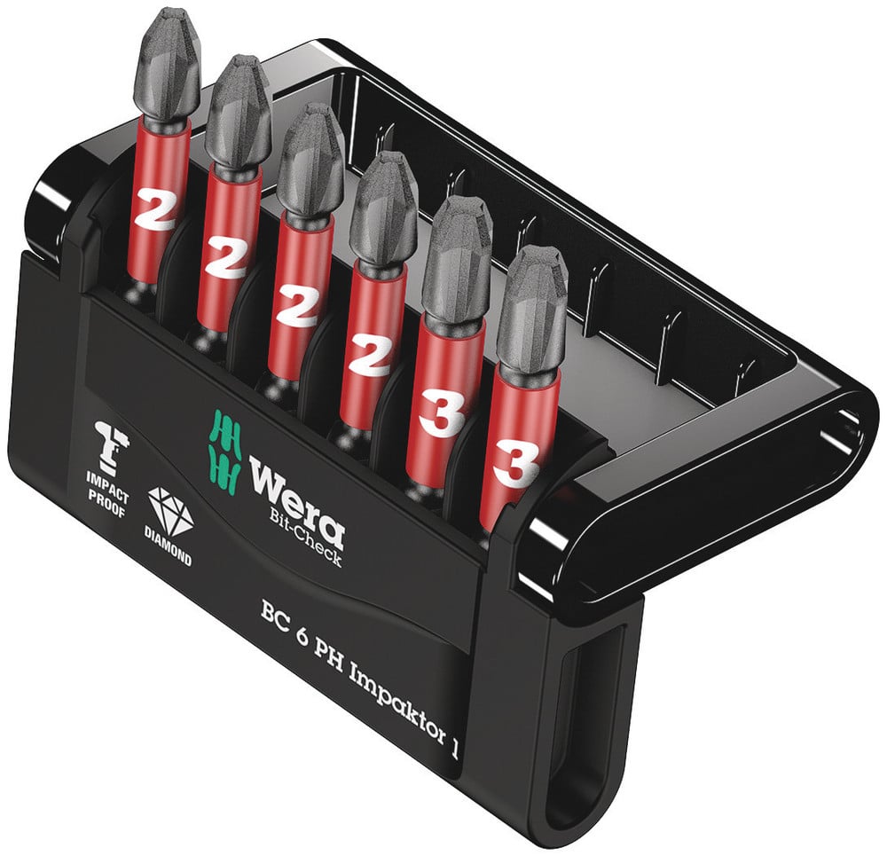 Wera Bit-Check 6 PH Impaktor 1, 6 -delig - 1 stuk(s) - 05057691001