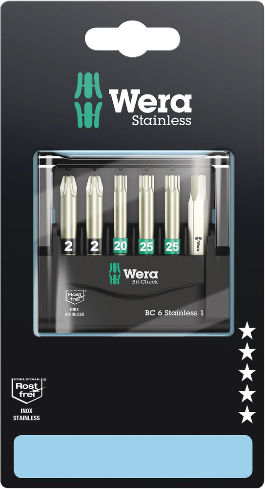 Wera Bit-Check 6 Stainless 1 SB, 6 -delig - 1 stuk(s) - 05073634001