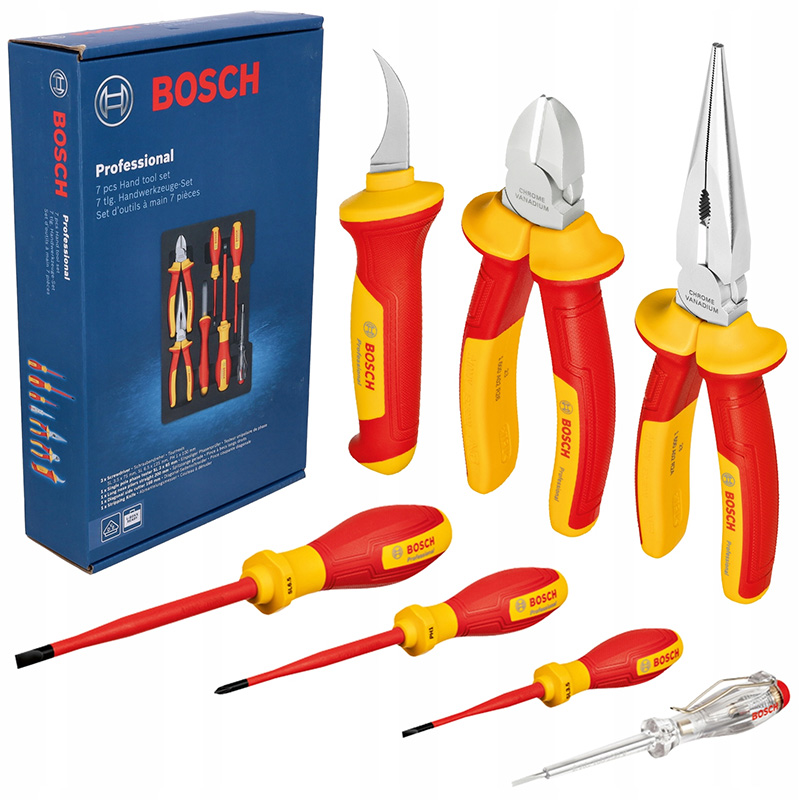 Bosch Blauw VDE Handgereedschapset Assorti | 7-delig | Professional - 1600A02NG3