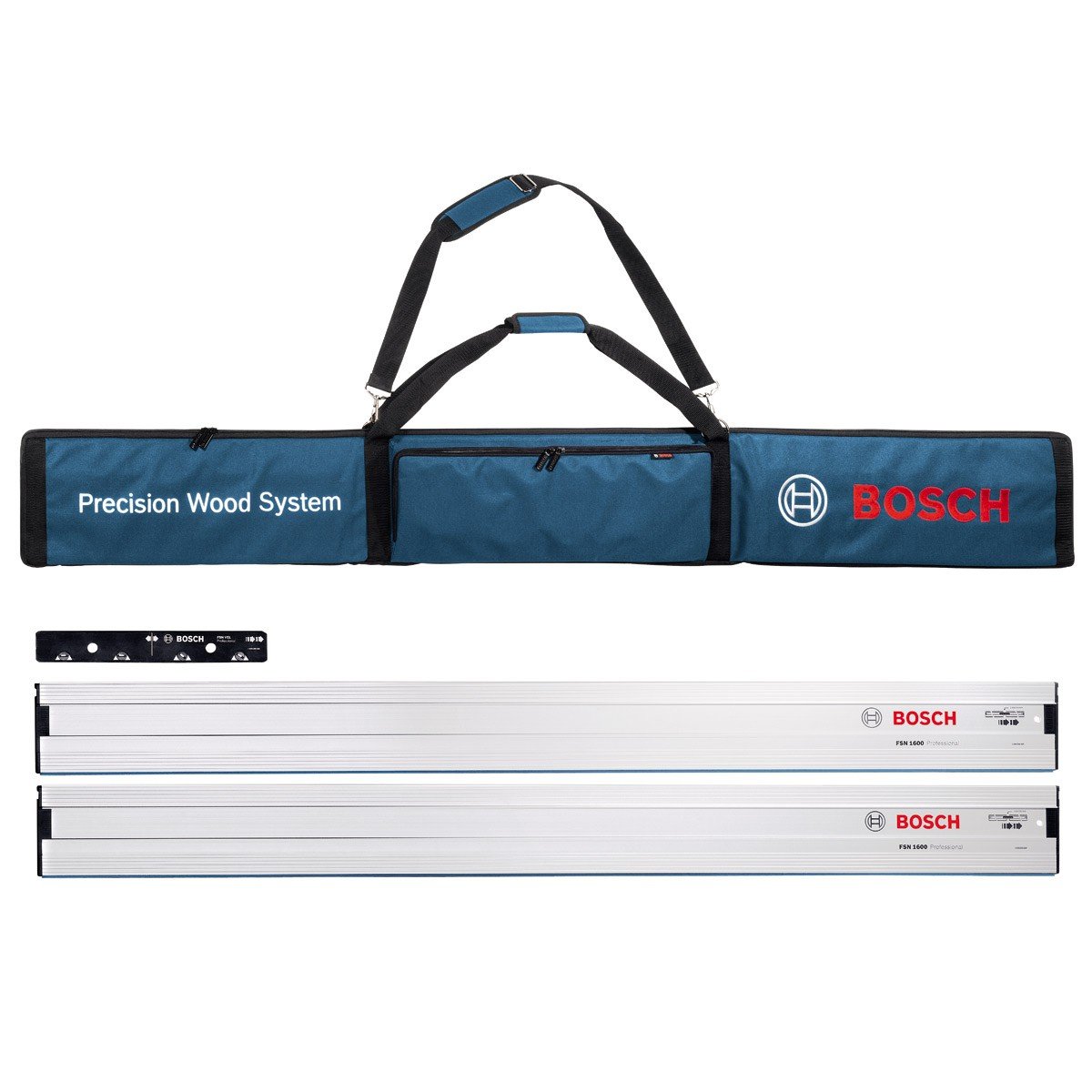 Bosch Blauw FSN tas + 2x FSN 1600 geleiderail + FSN VEL koppelstuk - 0615990EE8